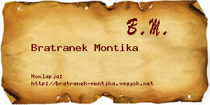 Bratranek Montika névjegykártya